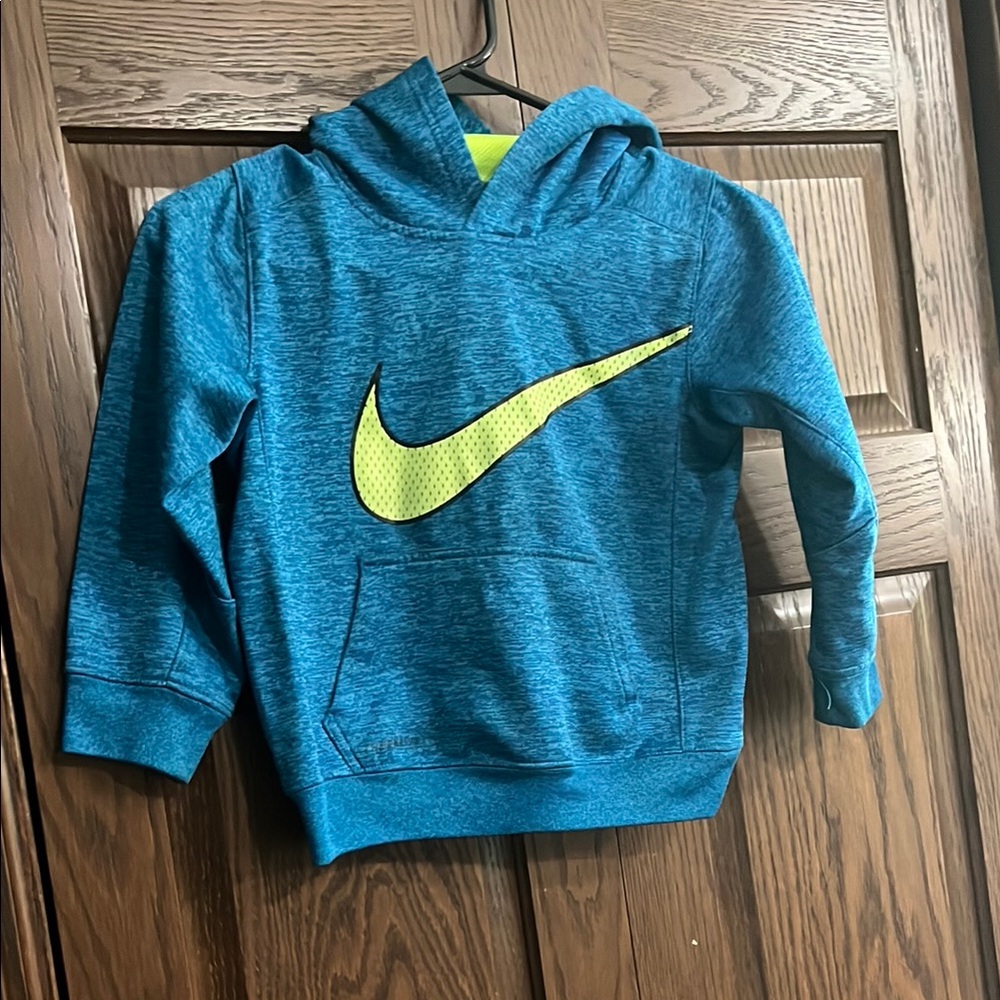 Nike Blue and Yellow Athletic Hoodie Sweatshirt